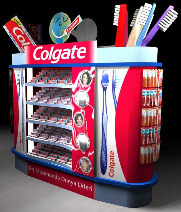 Colgate mağaza içi teşhir standı — Quikserve Display üretimi